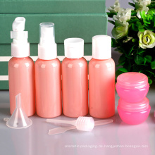 9-teiliges Set rosa Kunststoff Reiseset, Pumpe Sprayer Flasche (PT03)
